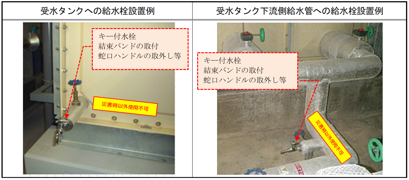 非常用給水栓の設置例