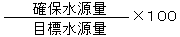 目標水源量分の確保水源量掛ける100